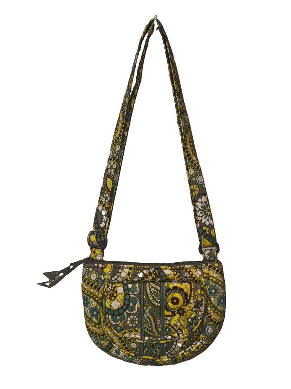 Vera Bradley Patterned Quilted Crossbody Bag in Yellow & Green